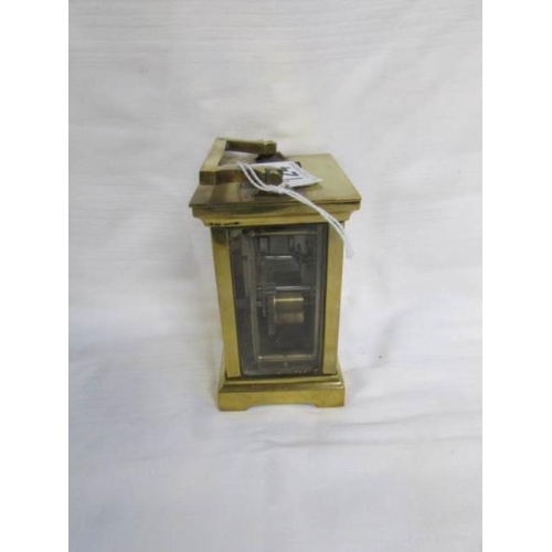 124 - A brass carriage clock