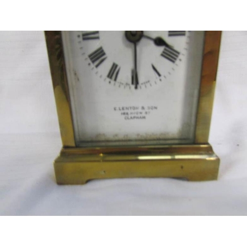 124 - A brass carriage clock