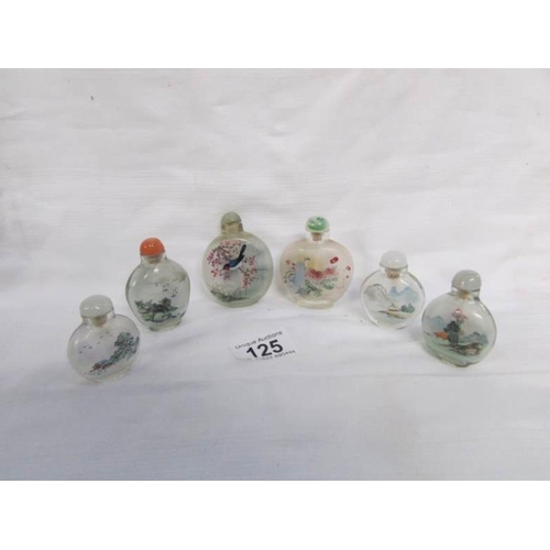 125 - 6 Chinese snuff/perfume bottles