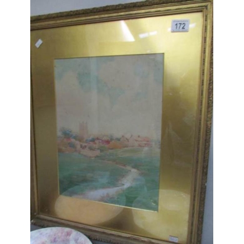 172 - 2 framed and glazed watercolour rural scenes