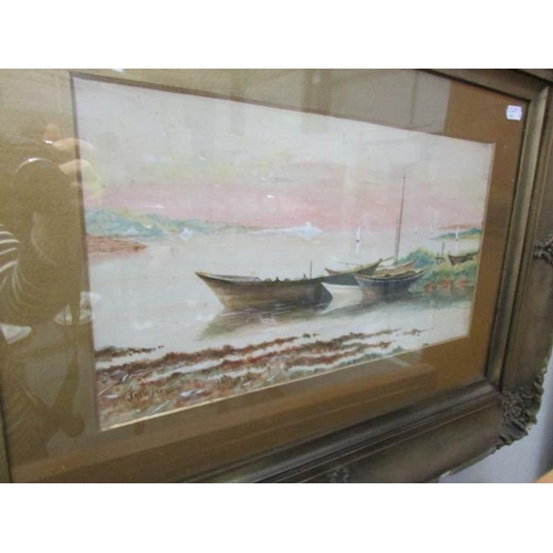 197 - 2 water colours of sailing/fishing boats off coast, one signed J N Cooper and one signed A H May '15