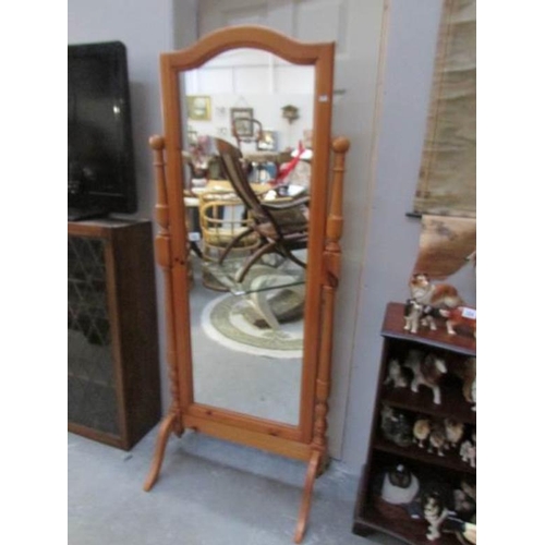 202 - A pine cheval mirror