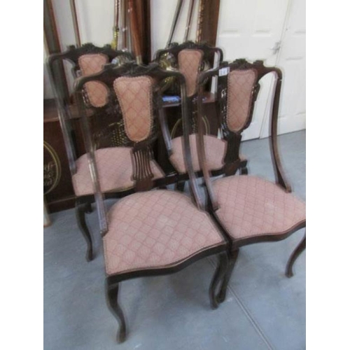 218 - A set of 4 19th century cabriole leg dining chairs