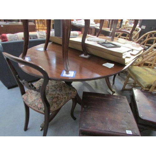 224 - A mahogany double pedestal dining table