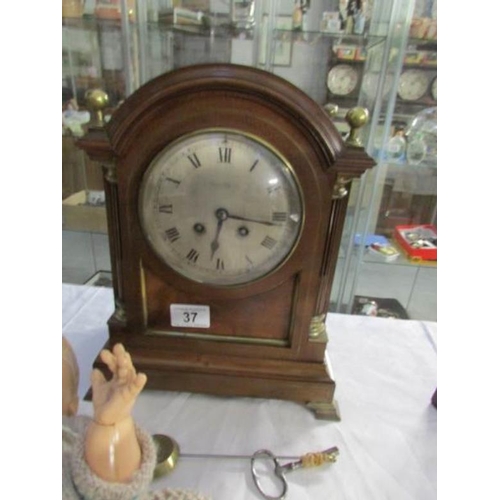 37 - A 19th century mahogany bracket clock