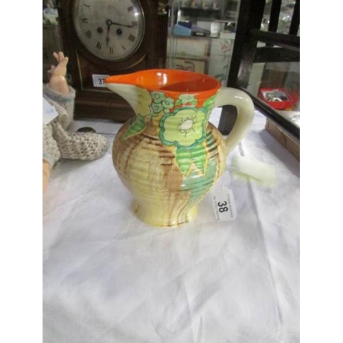 38 - A Clarice Cliff jug, a/f