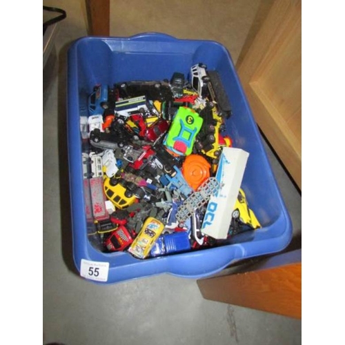 55 - A large box of die cast vehicles