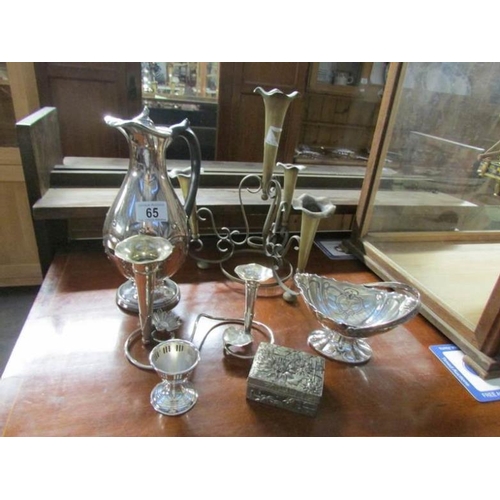 65 - A mixed lot of silver plate including epergne