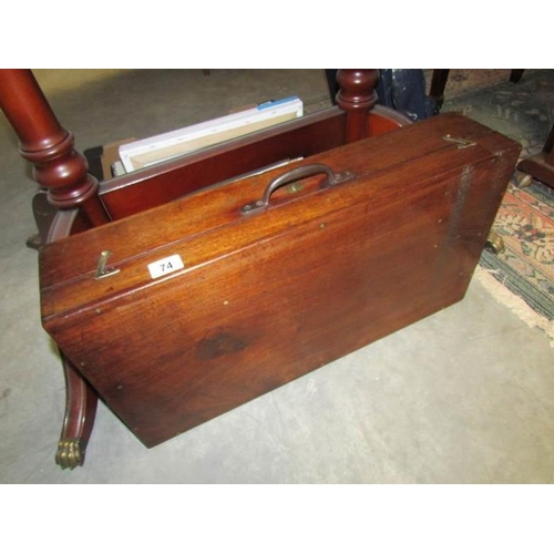 74 - A mahogany tool box