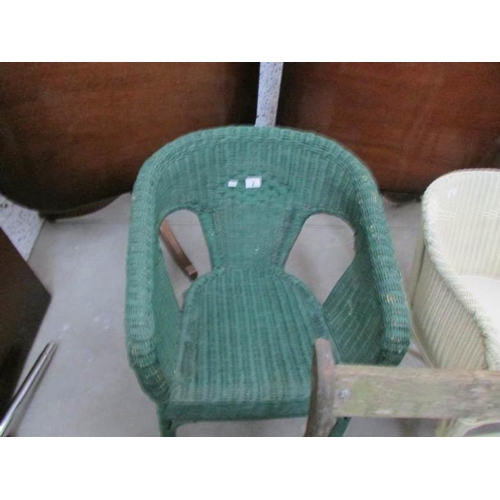 2 - A green wicker bedroom or patio chair