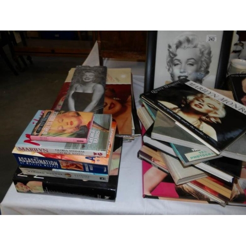 243 - A large collection of Marilyn Monroe memorabilia including CD's, Calendars, books, bags, plates etc