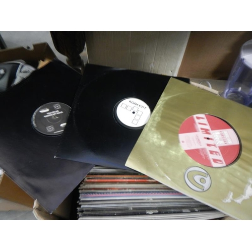 205 - A box of club, dance LP records including promos, white label etc