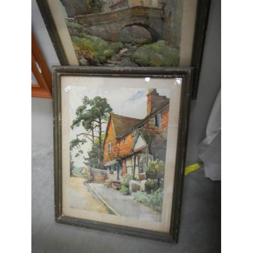 508 - A pair of framed and glazed prints signed Mart, images 30 x 40