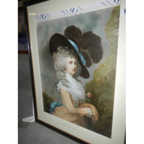 516 - A framed and glazed portrait of 'The Duchess of Devonshire' being an original 1903 print from the wo... 