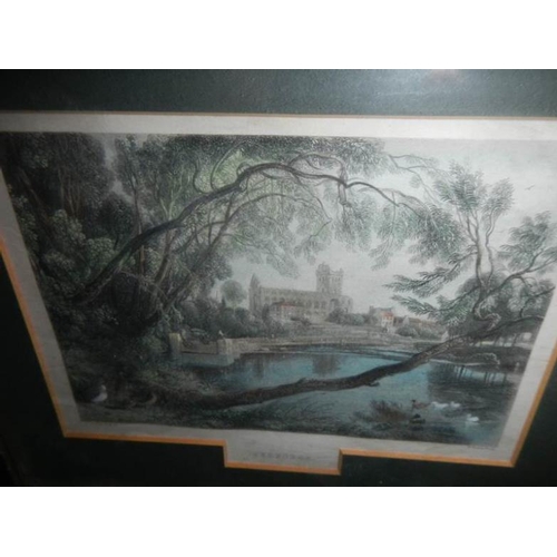 527 - 12 framed and glazed antique engravings and 3 unframed