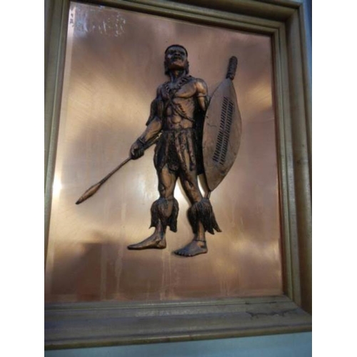 528 - A pair of framed copper studies of native Africans