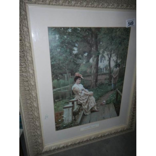 549 - A framed and glazed print entitled 'Off' by Edmund Blair Leighton, 1853 - 1922, image 30 x 38 cm