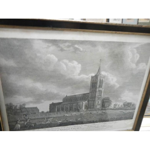 560 - 5 framed and glazed engravings including Glasgow