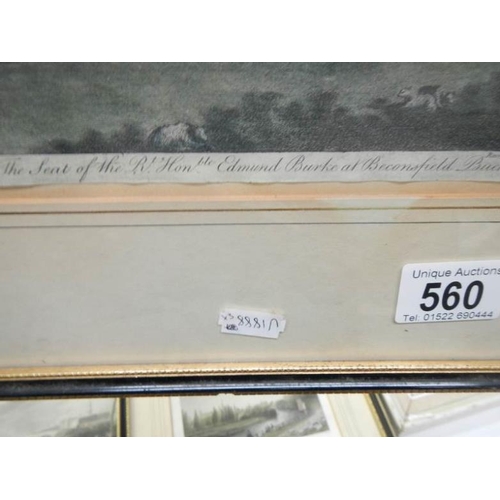 560 - 5 framed and glazed engravings including Glasgow