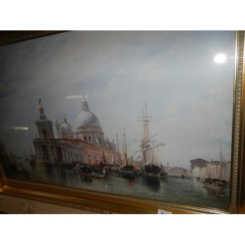 563 - A good framed and glazed print of Venice, image 76 x 46