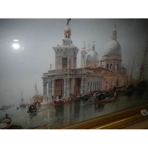 563 - A good framed and glazed print of Venice, image 76 x 46