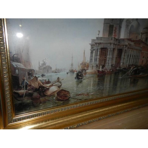 563 - A good framed and glazed print of Venice, image 76 x 46