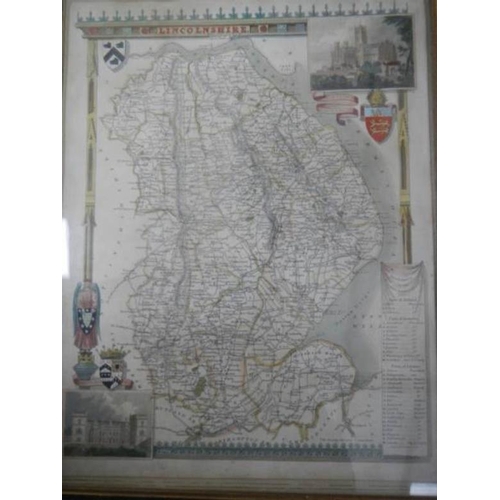 570 - 3 old framed and glazed maps and one missing glass including Germany, Devonshire etc