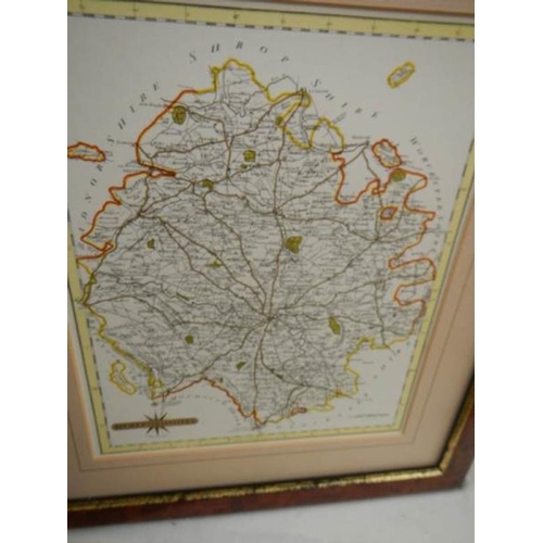 570 - 3 old framed and glazed maps and one missing glass including Germany, Devonshire etc