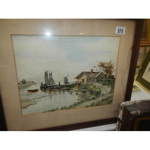 575 - A framed and glazed watercolour signed Bowett '83, image 70 x 55 cm