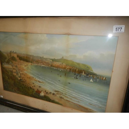 577 - A large beach scene, image 64 x 37