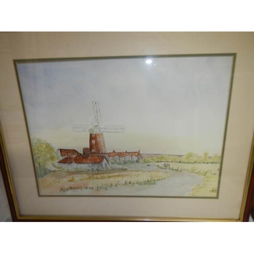 581 - 3 framed and glazed watercolour country scenes