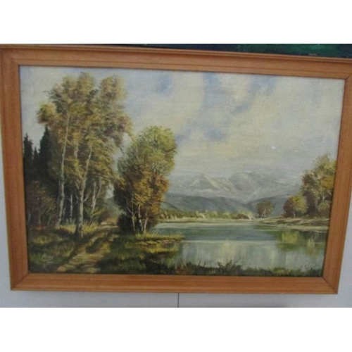 644 - 3 framed oil on board rural scenes