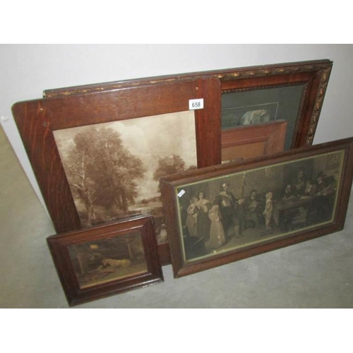 658 - 5 19th century framed and glazed engravings