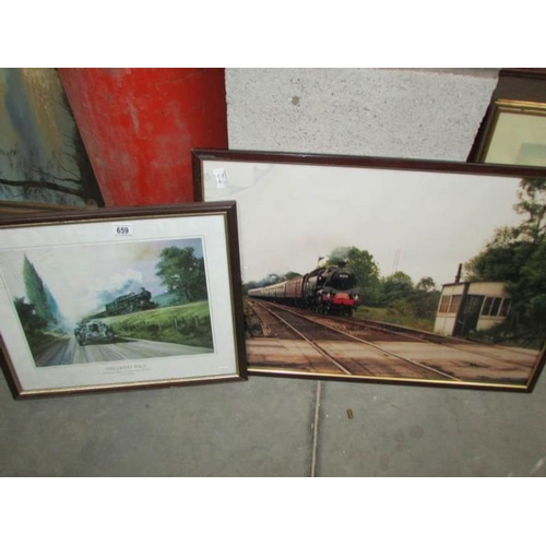 659 - 2 framed and glazed railway prints