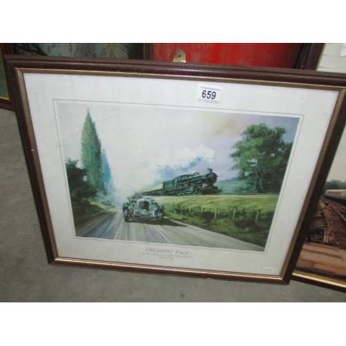 659 - 2 framed and glazed railway prints