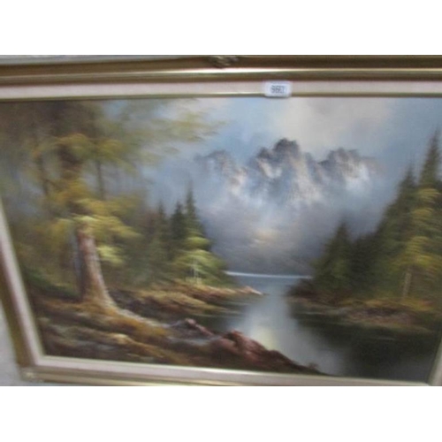 660 - 3 large framed oil on canvas country scenes