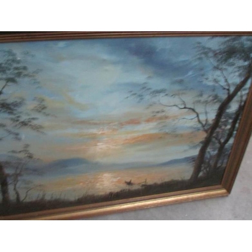 660 - 3 large framed oil on canvas country scenes