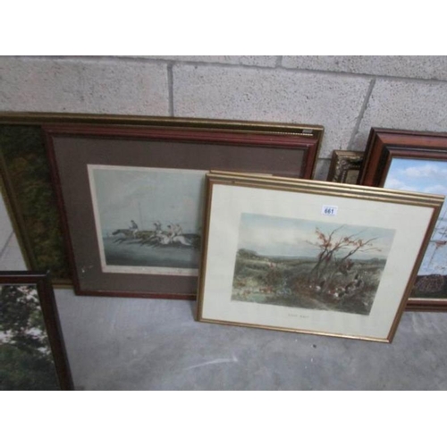 661 - 4 framed and glazed hunting prints