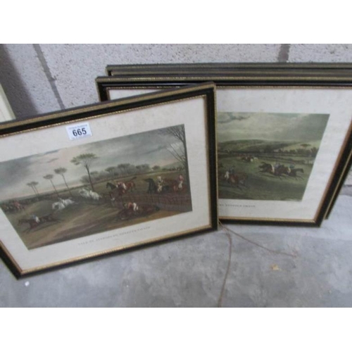 665 - 4 framed and glazed hunting prints