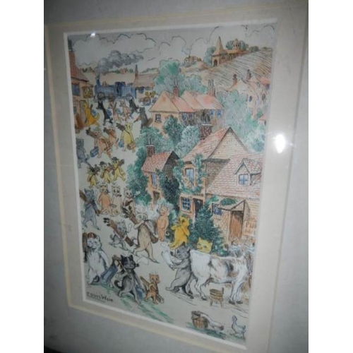 709 - 4 prints including Louis Wain