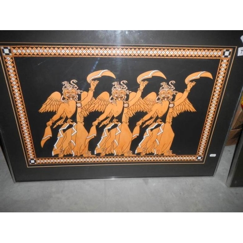 726 - 4 framed and glazed modern paintings of Egyptian dancers signed Lavinia Smith