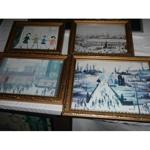 747 - A large collection of L S Lowry prints with books