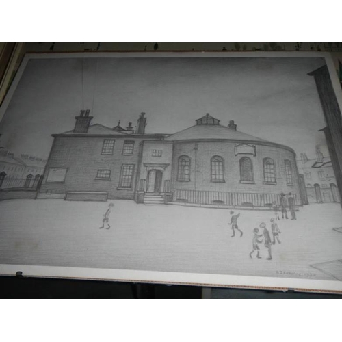 747 - A large collection of L S Lowry prints with books