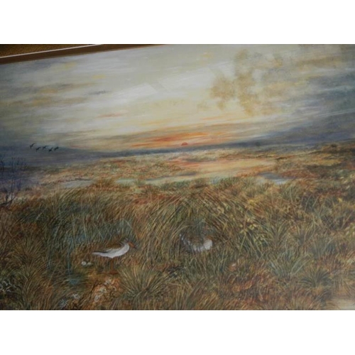 751 - An original watercolour painting circa 1900 by Florence Genlloud 'Haunt of the Redshank'