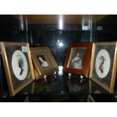 772 - 2 framed silhouettes and 2 miniatures