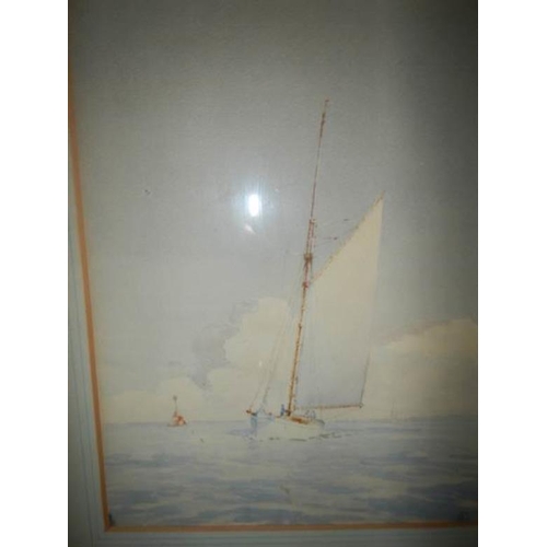 776 - 3 early 20th century watercolours of marine studies signed with monogram