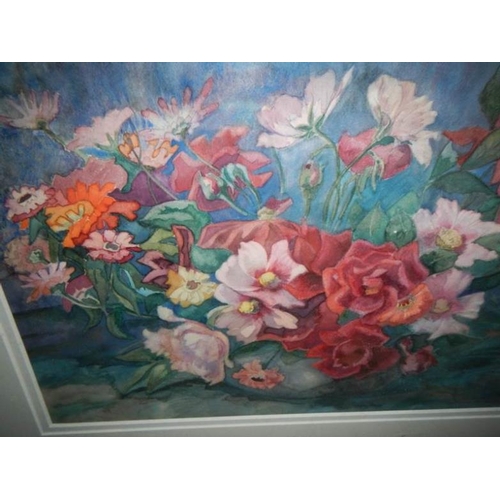 793 - A framed and glazed floral watercolour signed Bella Van Beck-Streeve, image 32 x 48 cm