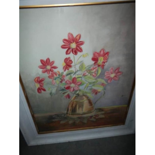 797 - A pair of framed and glazed floral watercolours, one initialled E R G '57, images 48 x 60 cm