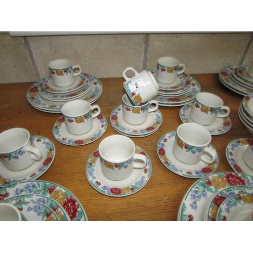 2 - 84 pieces of floral decorated tea and dinner ware