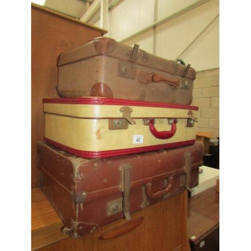 48 - 3 vintage suitcases